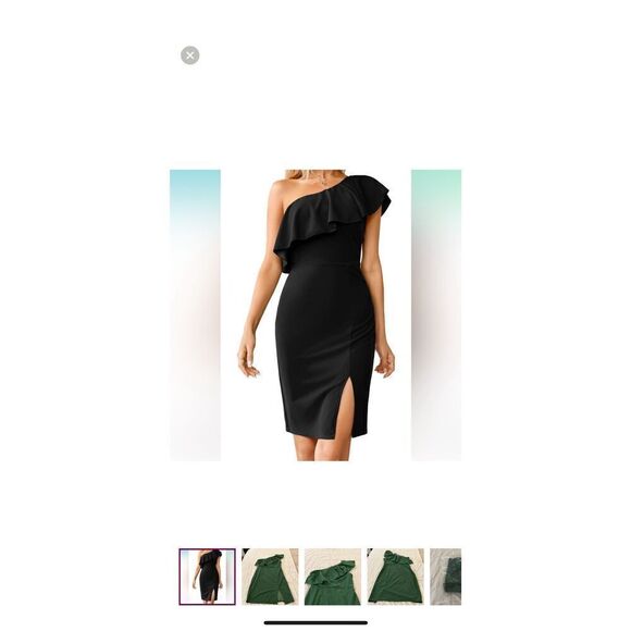 Army Green One Shoulder Mini Dress - Picture 1 of 5
